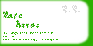 mate maros business card